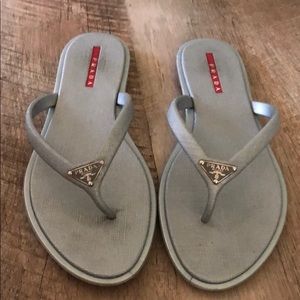 Prada sandals silver